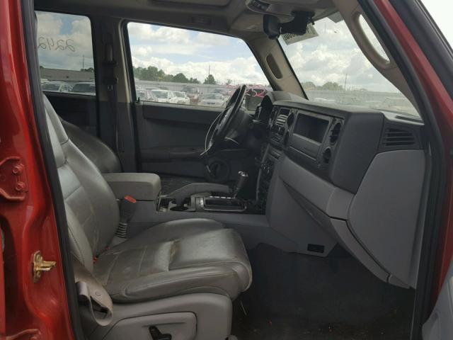 1J8HH48N36C226536 - 2006 JEEP COMMANDER BURGUNDY photo 5