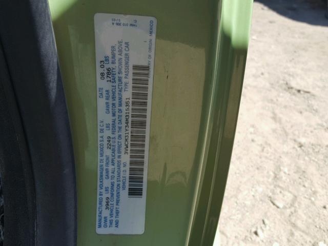 3VWCM31Y34M315351 - 2004 VOLKSWAGEN NEW BEETLE 绿色 照片 10