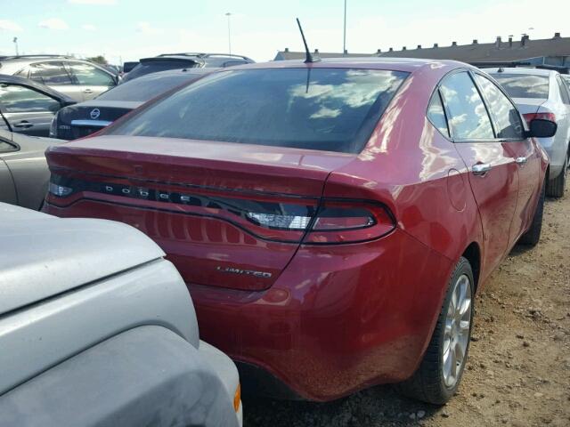 1C3CDFCA6DD330897 - 2013 DODGE DART LIMIT RED photo 4