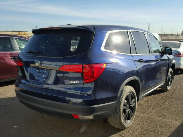 5FNYF6H51GB065715 - 2016 HONDA PILOT BLUE photo 4