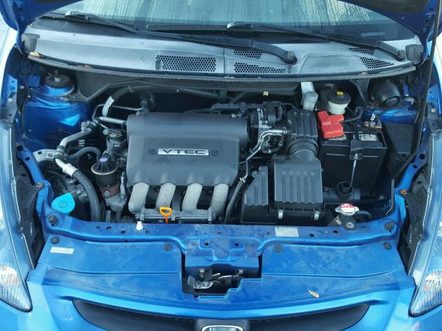 JHMGD37687S053783 - 2007 HONDA FIT S BLUE photo 7