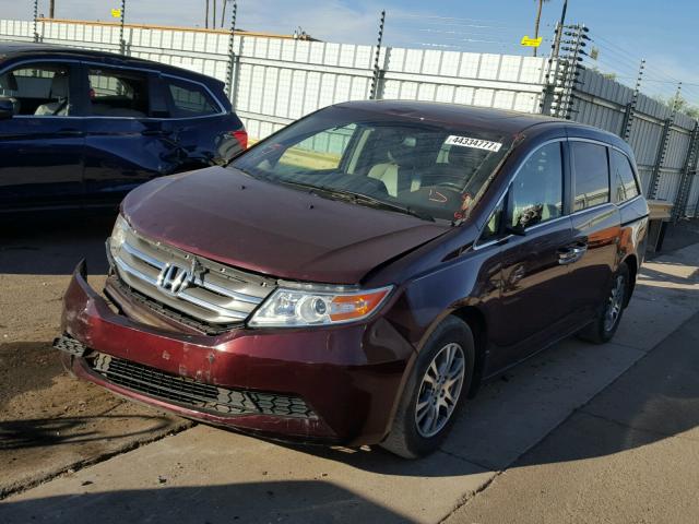 5FNRL5H65CB083029 - 2012 HONDA ODYSSEY MAROON photo 2