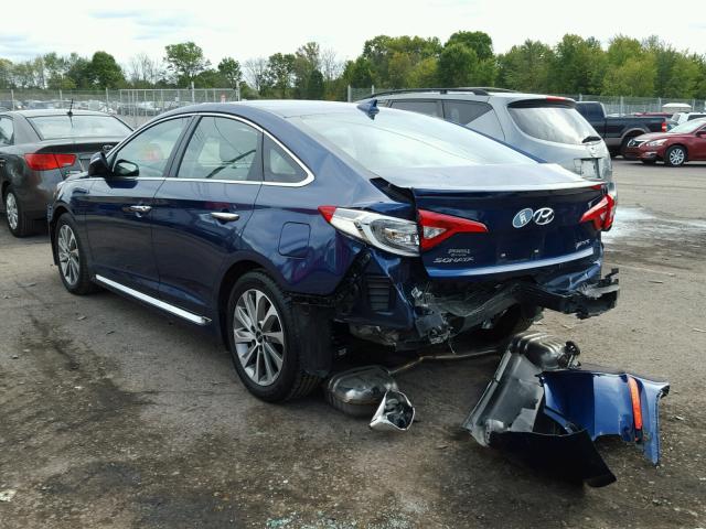 5NPE34AF5GH410734 - 2016 HYUNDAI SONATA SPO BLUE photo 3