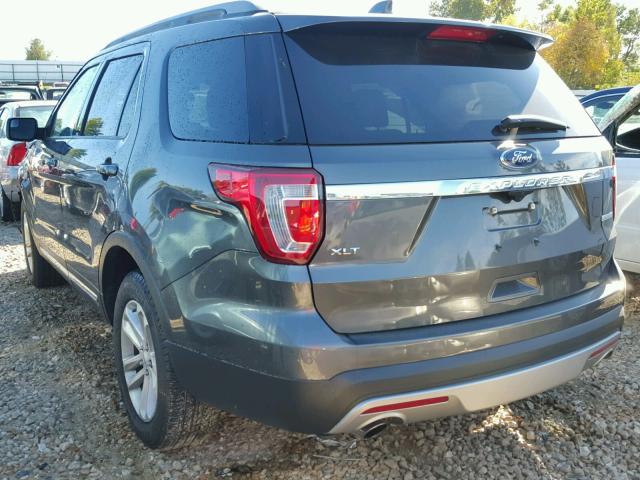 1FM5K7DH6HGC65867 - 2017 FORD EXPLORER X GRAY photo 3