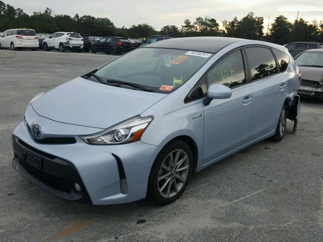 JTDZN3EU4FJ035276 - 2015 TOYOTA PRIUS V BLUE photo 2