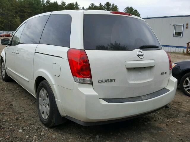 5N1BV28U34N345122 - 2004 NISSAN QUEST S WHITE photo 3