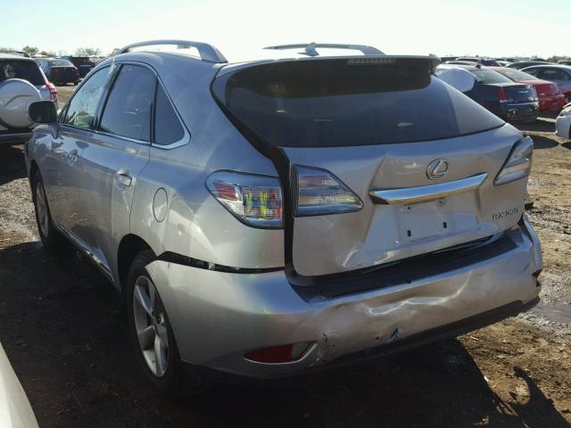 2T2BK1BA1CC134455 - 2012 LEXUS RX SILVER photo 3