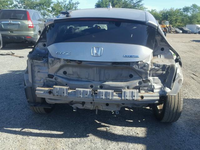 JHMZF1D69BS004564 - 2011 HONDA CR-Z EX SILVER photo 9