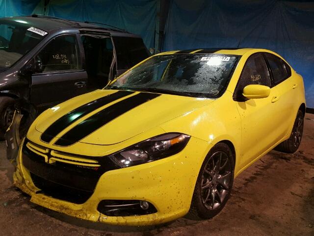 1C3CDFBH5DD209308 - 2013 DODGE DART SXT YELLOW photo 2