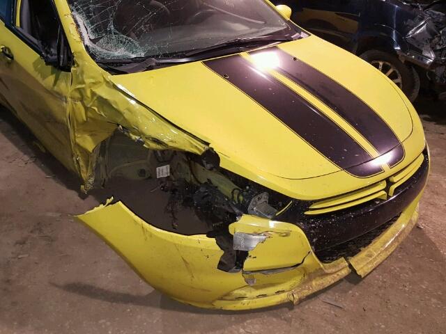 1C3CDFBH5DD209308 - 2013 DODGE DART SXT YELLOW photo 9