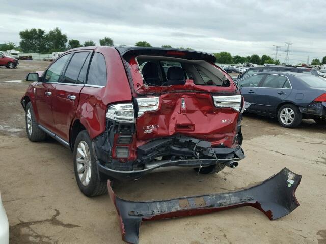 2LMDJ6JK5EBL15044 - 2014 LINCOLN MKX RED photo 3