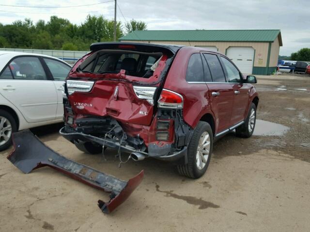 2LMDJ6JK5EBL15044 - 2014 LINCOLN MKX RED photo 4
