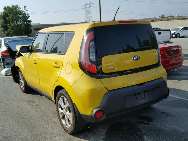 KNDJP3A51F7191262 - 2015 KIA SOUL + YELLOW photo 3