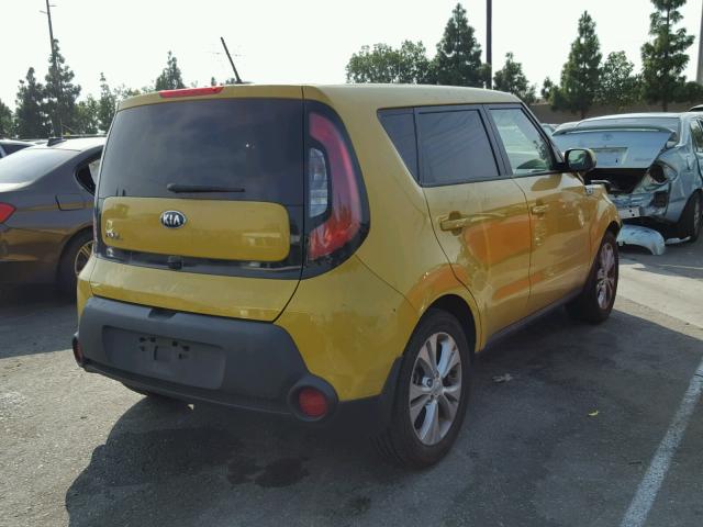 KNDJP3A51F7191262 - 2015 KIA SOUL + YELLOW photo 4