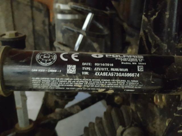 4XASEA573GA596674 - 2016 POLARIS SPORTSMAN 橙色 照片 10