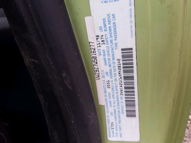 3VWCA21C6XM428142 - 1999 VOLKSWAGEN NEW BEETLE Yaşıl foto 10