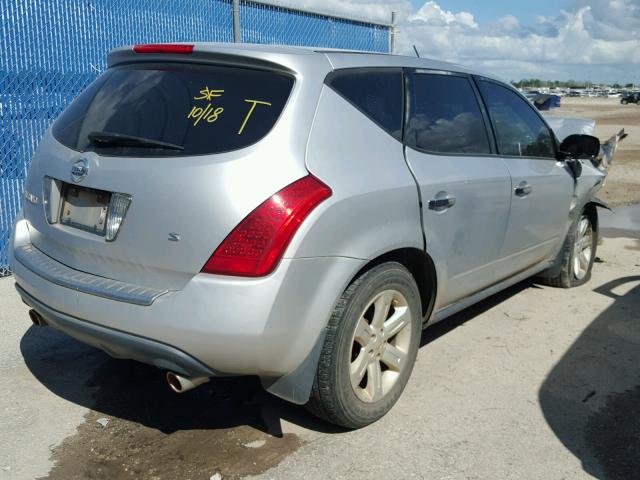 JN8AZ08T47W521095 - 2007 NISSAN MURANO SILVER photo 4