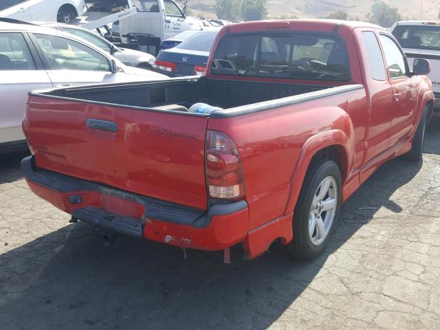 5TETU22N96Z259343 - 2006 TOYOTA TACOMA X-R RED photo 4