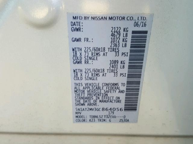 5N1AT2MV3GC864056 - 2016 NISSAN ROGUE S SILVER photo 10