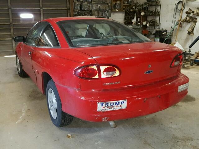 1G1JC124427278372 - 2002 CHEVROLET CAVALIER RED photo 3