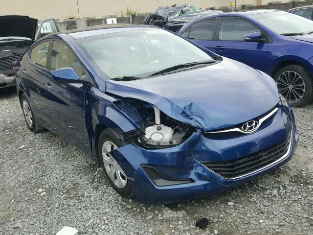 5NPDH4AE9GH738050 - 2016 HYUNDAI ELANTRA BLUE photo 1