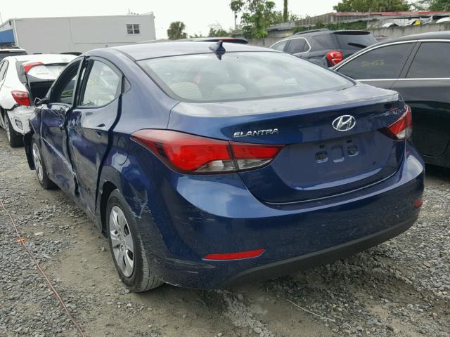 5NPDH4AE9GH738050 - 2016 HYUNDAI ELANTRA BLUE photo 3