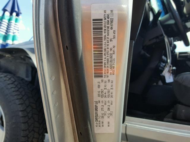 1J4GA2D12BL636232 - 2011 JEEP WRANGLER S SILVER photo 10