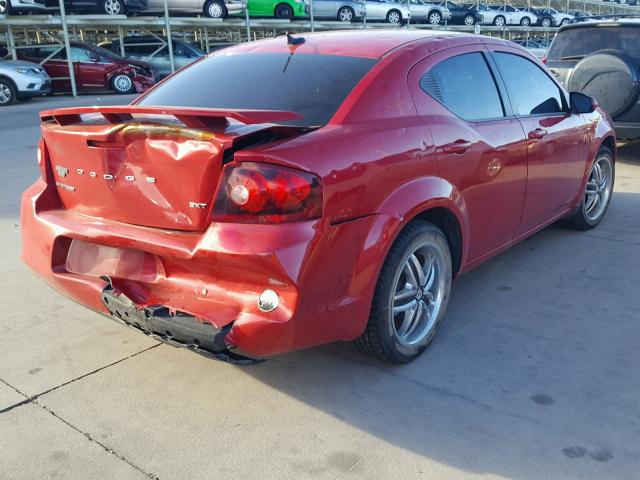 1C3CDZCB4CN198547 - 2012 DODGE AVENGER SX RED photo 4