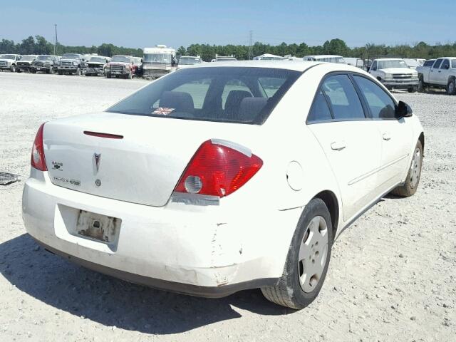 1G2ZF58B174259287 - 2007 PONTIAC G6 VALUE L WHITE photo 4