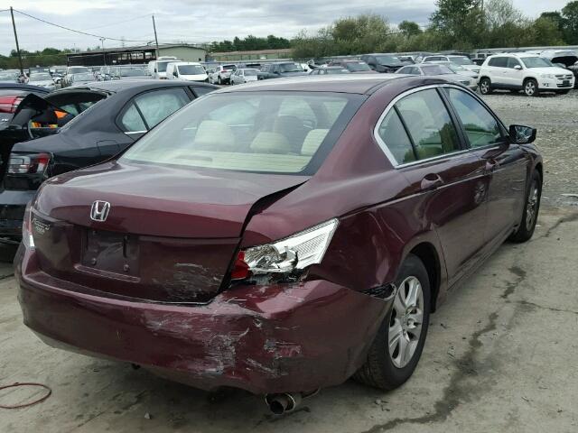 1HGCP26499A017015 - 2009 HONDA ACCORD LXP BURGUNDY photo 4