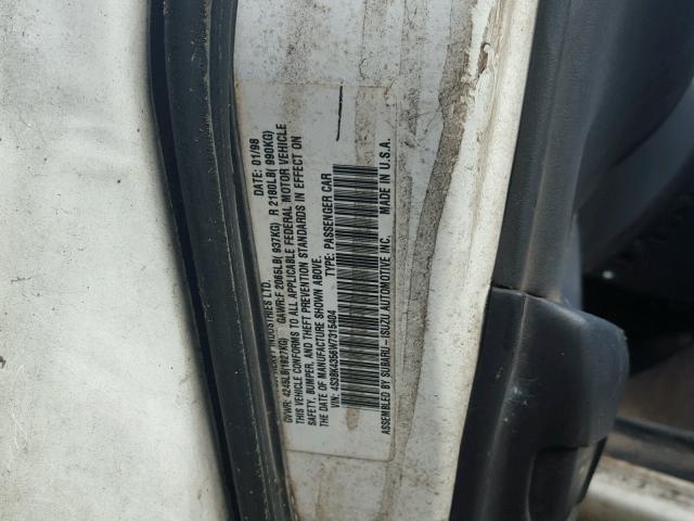 4S3BK4356W7315404 - 1998 SUBARU LEGACY L WHITE photo 10