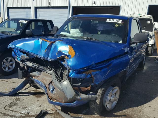 1B7HC13Y7WJ190660 - 1998 DODGE RAM 1500 BLUE photo 2