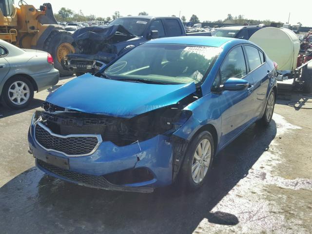 KNAFX4A69E5205355 - 2014 KIA FORTE LX BLUE photo 2