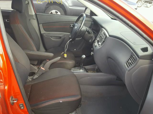 KNADE163776196579 - 2007 KIA RIO 5 SX ORANGE photo 5