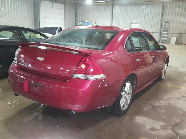 2G1WC5E3XD1229161 - 2013 CHEVROLET IMPALA LTZ RED photo 4