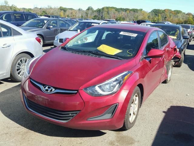 5NPDH4AE3EH462641 - 2014 HYUNDAI ELANTRA SE RED photo 2