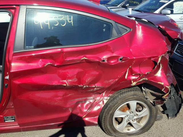 5NPDH4AE3EH462641 - 2014 HYUNDAI ELANTRA SE RED photo 9