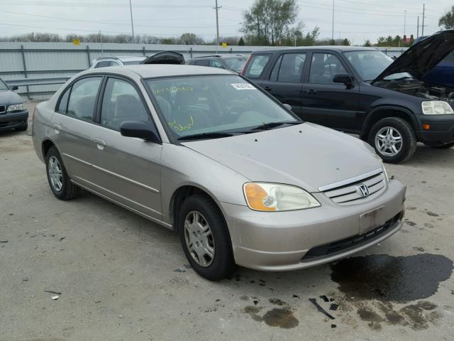 1HGES16592L058314 - 2002 HONDA CIVIC LX GOLD photo 1