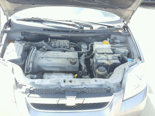 KL1TD56677B144192 - 2007 CHEVROLET AVEO BASE Күміс фото 7