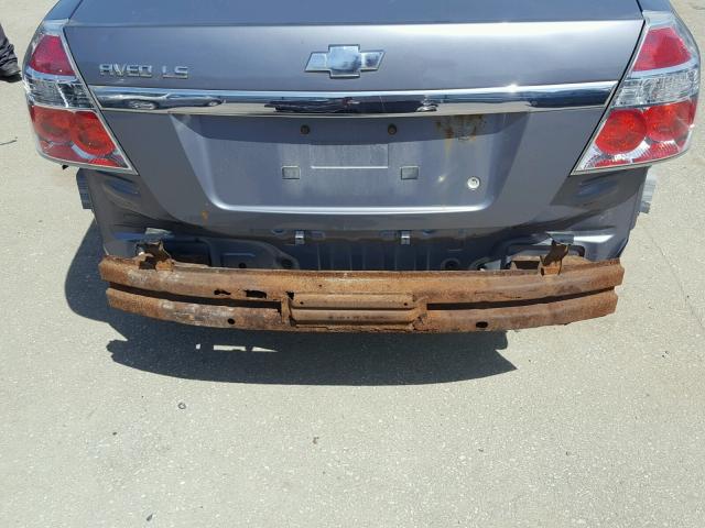 KL1TD56677B144192 - 2007 CHEVROLET AVEO BASE Күміс фото 9