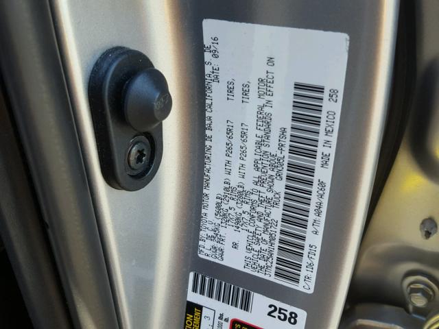 3TMCZ5AN1HM051722 - 2017 TOYOTA TACOMA DOU SILVER photo 10