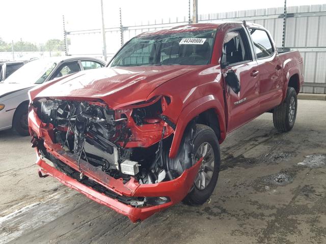 3TMAZ5CN1JM059541 - 2018 TOYOTA TACOMA DOU RED photo 2