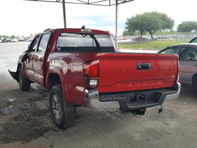 3TMAZ5CN1JM059541 - 2018 TOYOTA TACOMA DOU RED photo 3