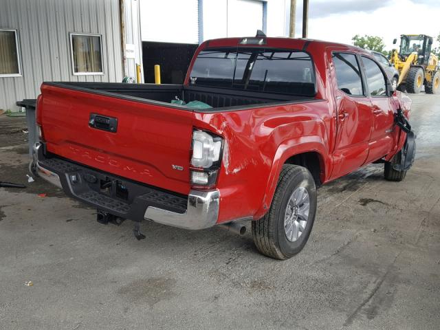 3TMAZ5CN1JM059541 - 2018 TOYOTA TACOMA DOU RED photo 4