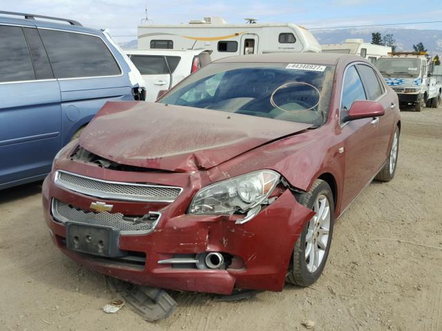 1G1ZK57708F297399 - 2008 CHEVROLET MALIBU LTZ RED photo 2