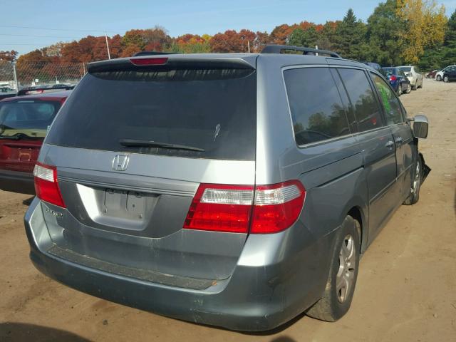 5FNRL38797B046021 - 2007 HONDA ODYSSEY EX BLUE photo 4