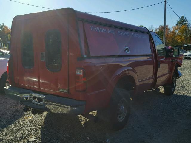 1FTNF21P24EB48865 - 2004 FORD F250 RED photo 4