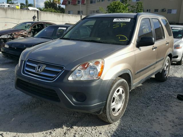 JHLRD68595C009917 - 2005 HONDA CR-V BEIGE photo 2