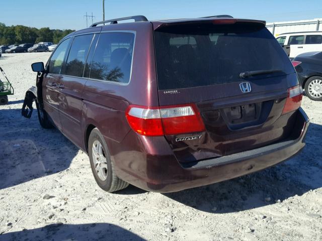 5FNRL38467B052381 - 2007 HONDA ODYSSEY MAROON photo 3