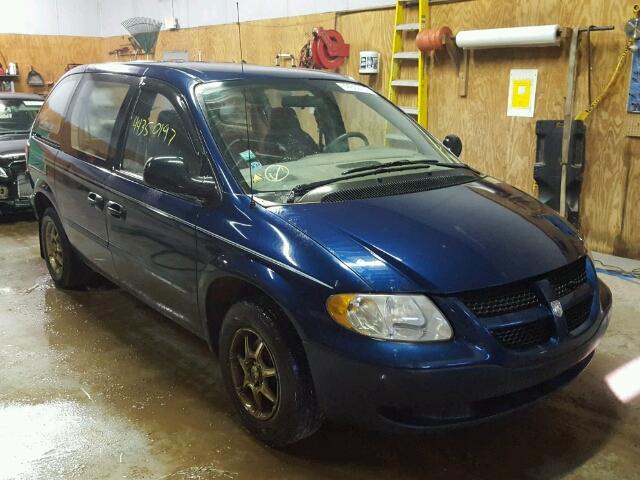 1B4GP15B22B636319 - 2002 DODGE CARAVAN BLUE photo 1